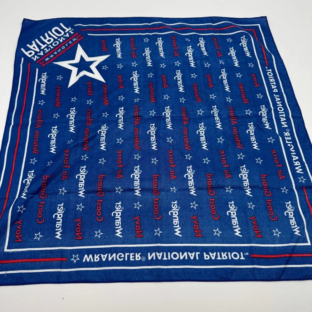 Wrangler National Patriot Bandana Scarf‎ Navy Blue White Red Stars Military